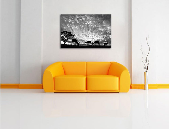 Pixxprint Tiere in der Natur als Leinwandbild/Grösse: 100x70 / Wandbild/Kunstdruck/fertig bespannt,