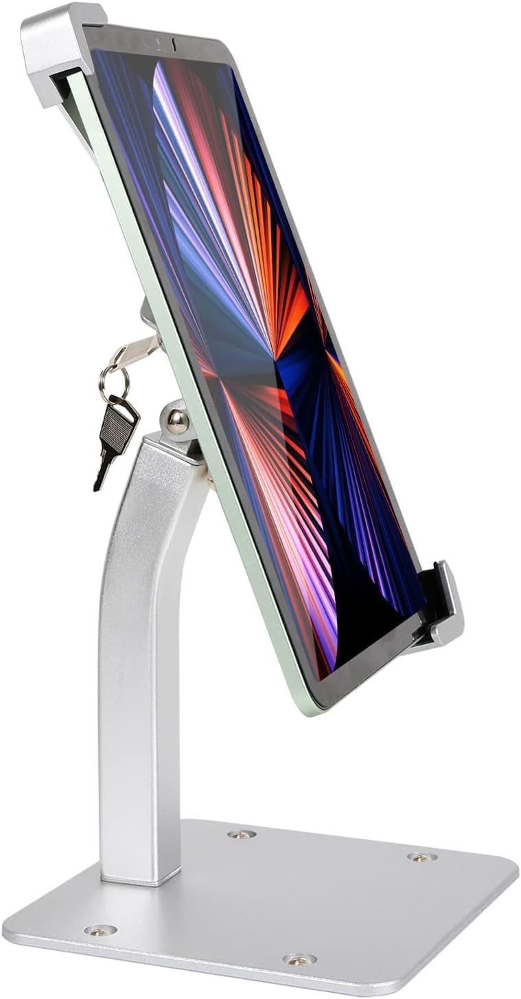 Desktop Tablet Halterung mit Anti Diebstahl Schloss und Schlüssel, woleyi Heavy Duty Aluminium Table