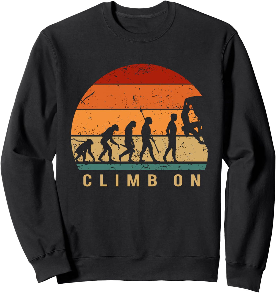 Klettern Evolution - Bouldern Climbing Bergsteiger Sweatshirt