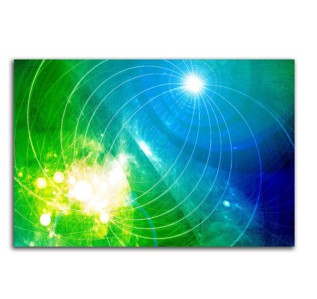 Paul Sinus Art 60x80cm Abstrakt010_Leinwandbild farbenfroh grün gelb türkis Abstrakte Kunst Kunstdru