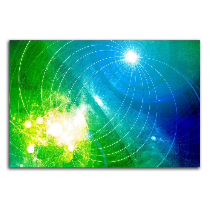 Paul Sinus Art 60x80cm Abstrakt010_Leinwandbild farbenfroh grün gelb türkis Abstrakte Kunst Kunstdru