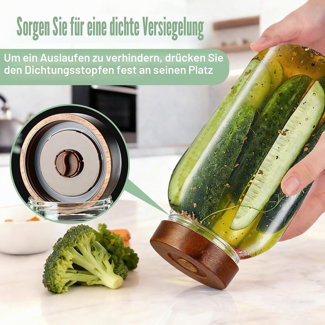 GäRbehäLter 2.8L, FermentiergläSer Kimchi BehäLter Fermentationsglas, Fermentierglas Mit Gewicht 1 A
