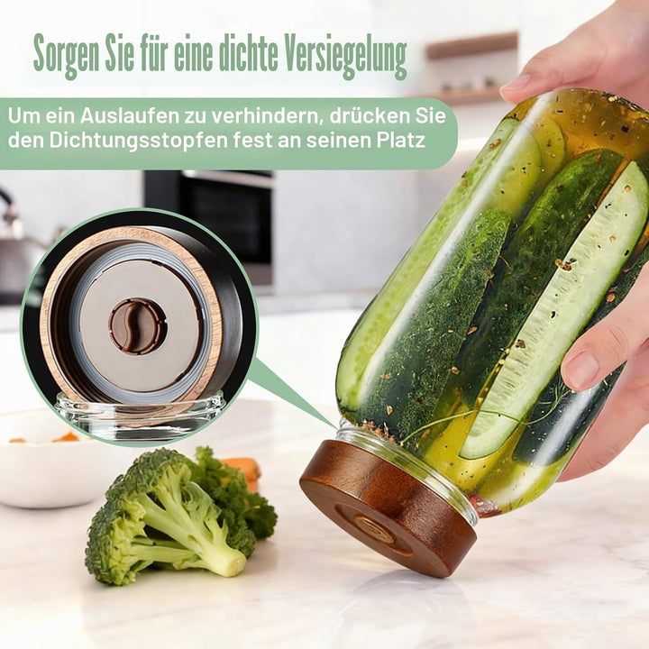GäRbehäLter 2.8L, FermentiergläSer Kimchi BehäLter Fermentationsglas, Fermentierglas Mit Gewicht 1 A