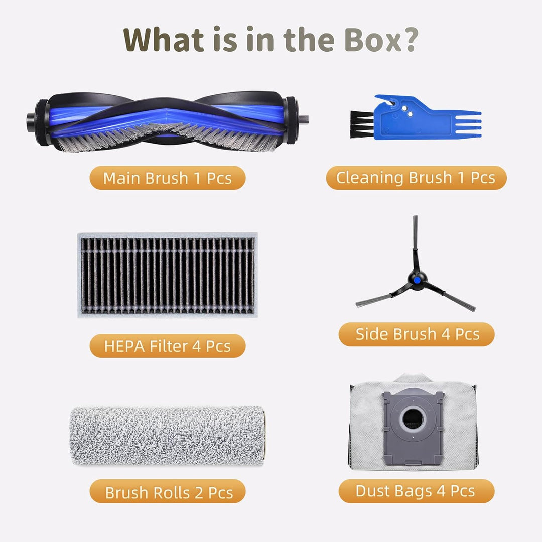 VIEWALL Zubehör für ECOVACS DEEBOT X8 PRO Omni /X8 Omni Staubsauger,1 Hauptbürste, 2 Rolle Wischtüch