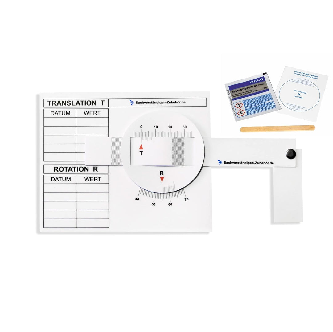 Sachverständigen-Zubehör® Rissmonitor als [Profi Messgerät] 1er Set | günstige Messlehre | Spaltmass