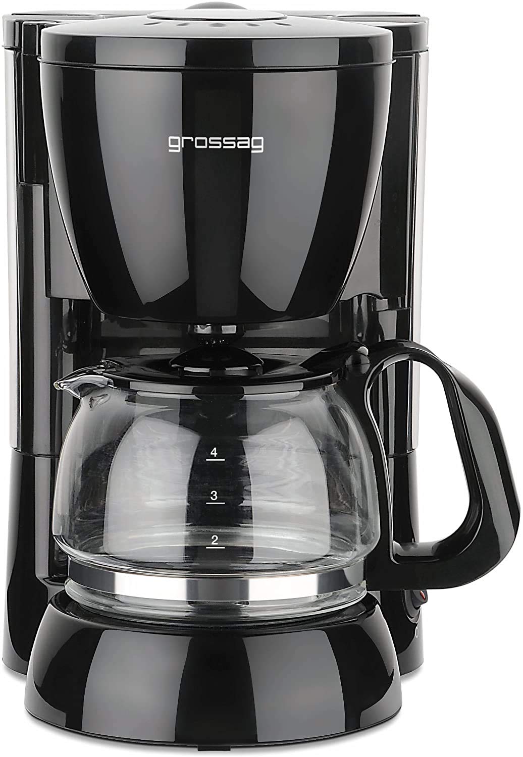 grossag Filter-Kaffeeautomat mit Glaskanne KA 12.17 | 0,6 Liter für 4 Tassen Kaffee | 600 Watt | Sch