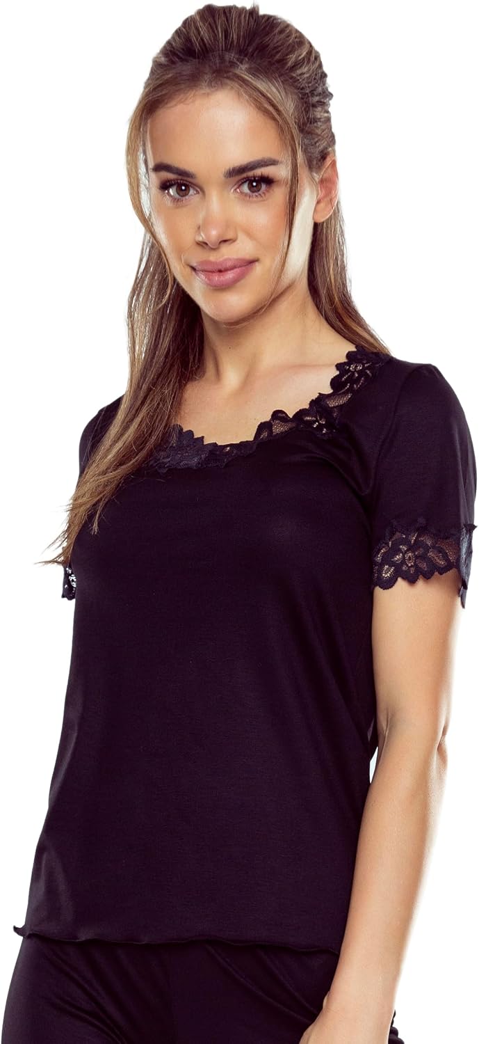 Selente Sweet Dreams modischer Schlafanzug/Shorty/Pyjama (Made in EU) kurz, Capri oder lang und mit