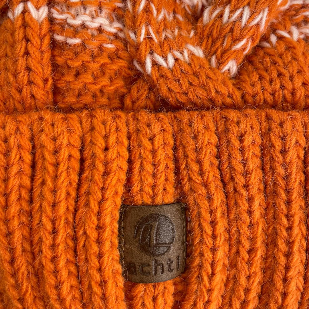 kennydoo Mütze & Schal Set achti I 2 teilig I Damen Kombi - Beanie mit grossem Bommel und Loop I kus