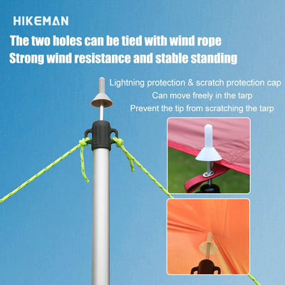 HIKEMAN Teleskopstange für Zelte Tarp - Campingstangen für Planen Markise Baldachin Veranda Sonnense