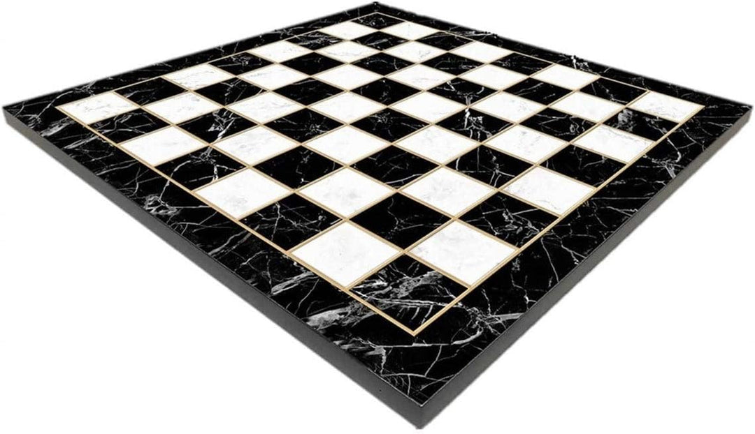 Gifthome Metall-Schachset Gross Ägypten Schachbrett mit Glitzerstein und Plain Marmor