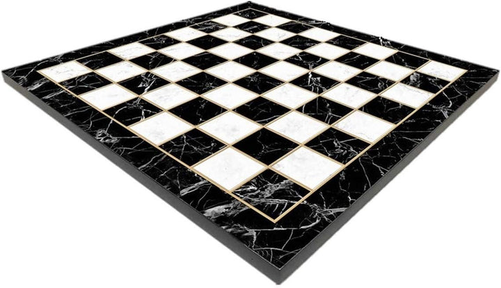 Gifthome Metall-Schachset Gross Ägypten Schachbrett mit Glitzerstein und Plain Marmor