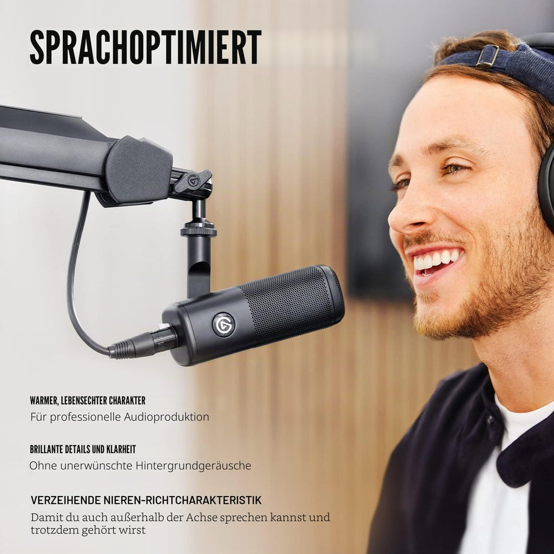 Elgato Wave DX – Dynamisches XLR-Mikro &amp; Wave Mic Arm - Premium Streaming Boom Arm mit Kabelkanälen