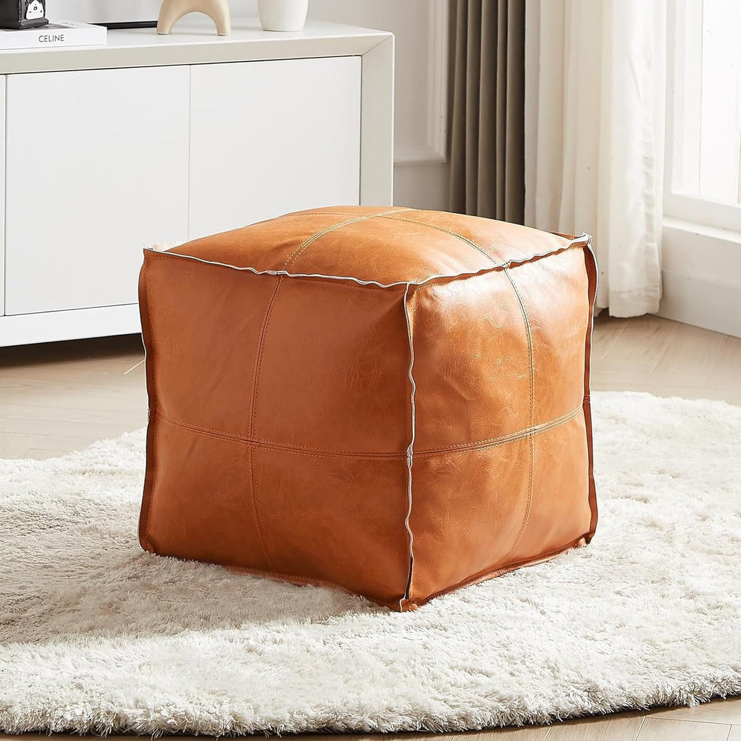 Louis Donné Pouf Hocker Quadratisches Sitzpouf Fusshocker, Ungefüllt PU-Leder Sitzpuff-45 * 45 * 45c