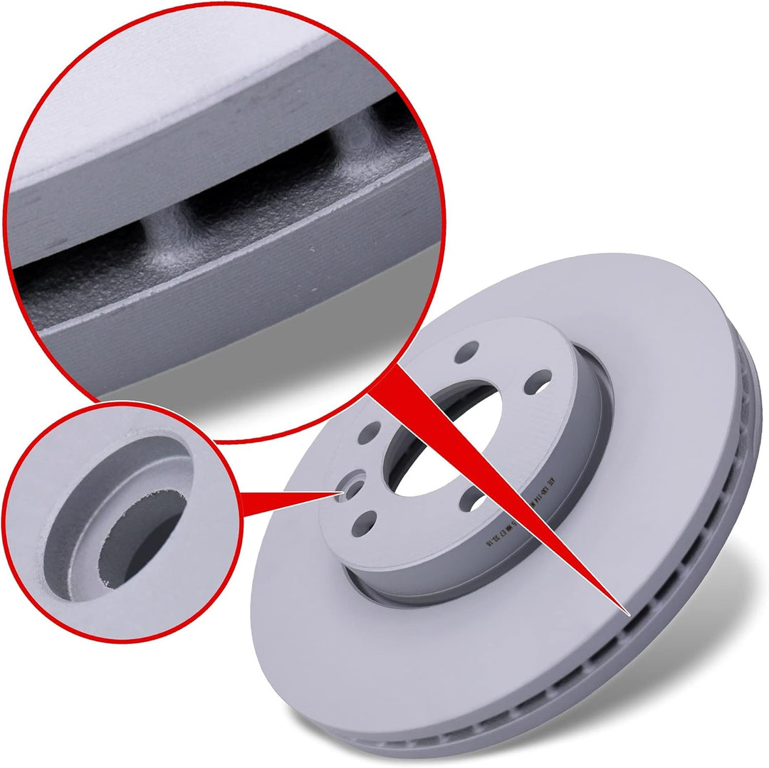ATE Bremsenset Vorderachse inkl. Bremsscheiben vorne Ø 308 mm belüftet und Bremsbeläge vorne + Warnk