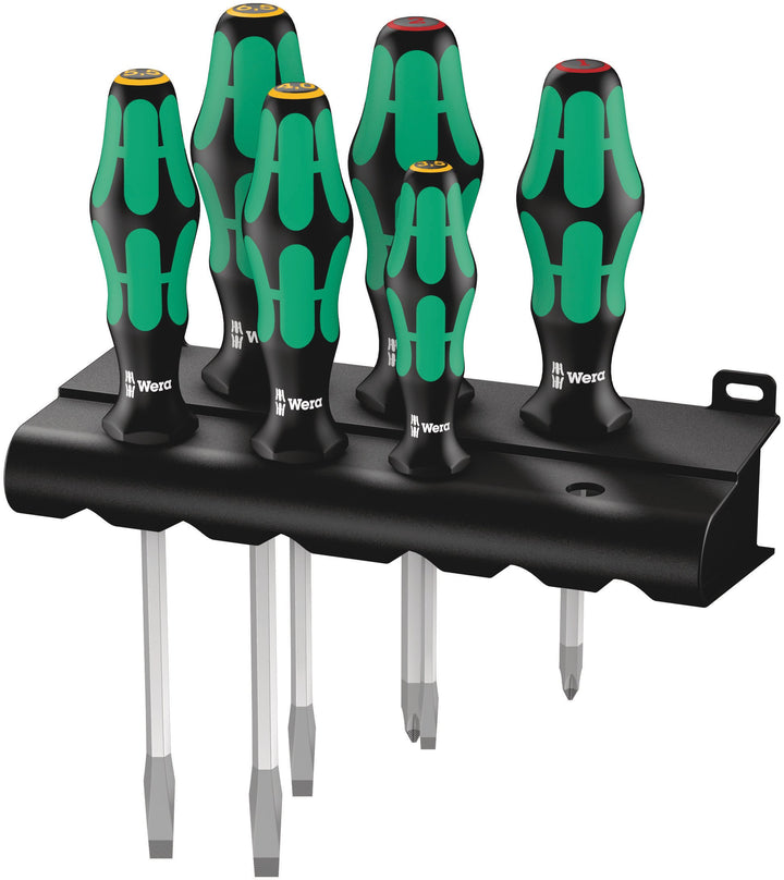 Wera 334 SK/6 Rack Schraubendrehersatz Kraftform Plus Lasertip + Rack, 6-teilig, 05007680001