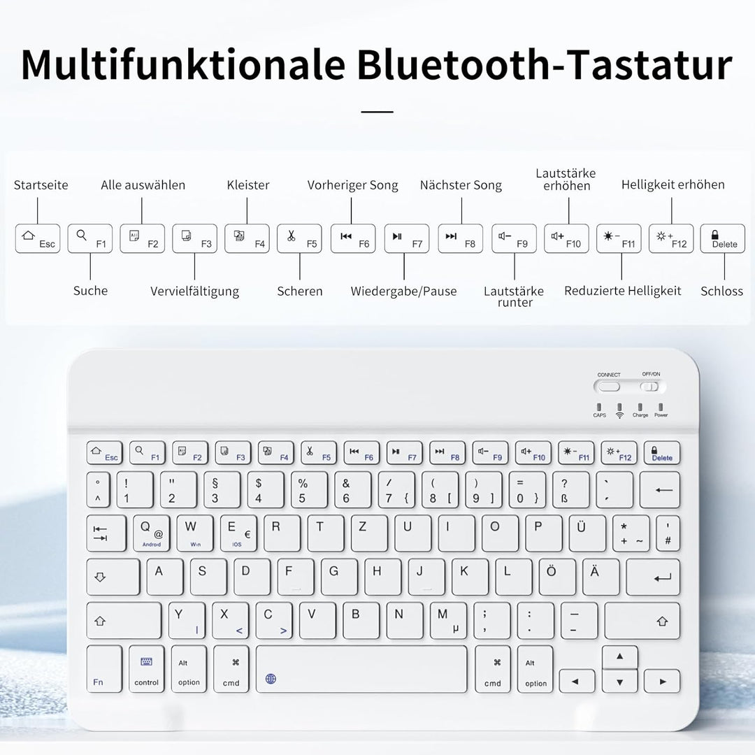 Tastatur Hülle für iPad 9./ 8./ 7. Generation (2021/2020/2019) mit Stifthalter, Soft TPU Schutzhülle