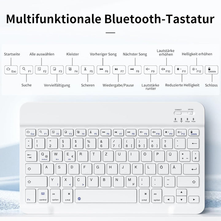 Tastatur Hülle für iPad 9./ 8./ 7. Generation (2021/2020/2019) mit Stifthalter, Soft TPU Schutzhülle
