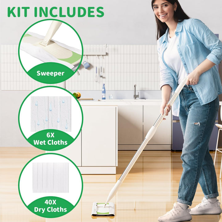 Joy Cruise Sweeper 2-in-1 Trocken- und Nassreinigungsgerät, professionelles Bodenwisch- und Kehrset
