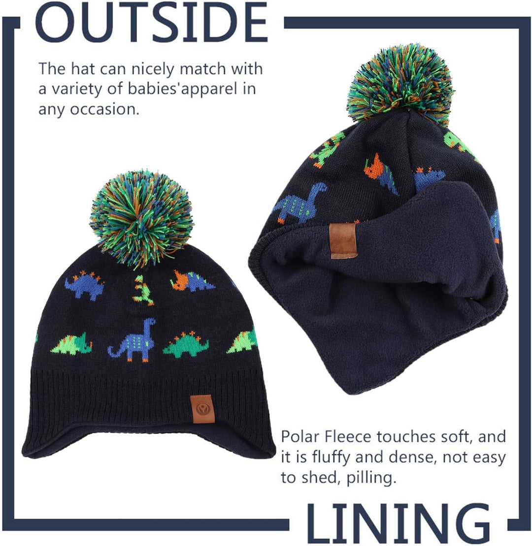 XIAOHAWANG Baby Strickmütze Winter Babymütze Junge Warme Kindermütze Junge Beanie Mütze Dicke Winter