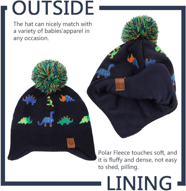 XIAOHAWANG Baby Strickmütze Winter Babymütze Junge Warme Kindermütze Junge Beanie Mütze Dicke Winter