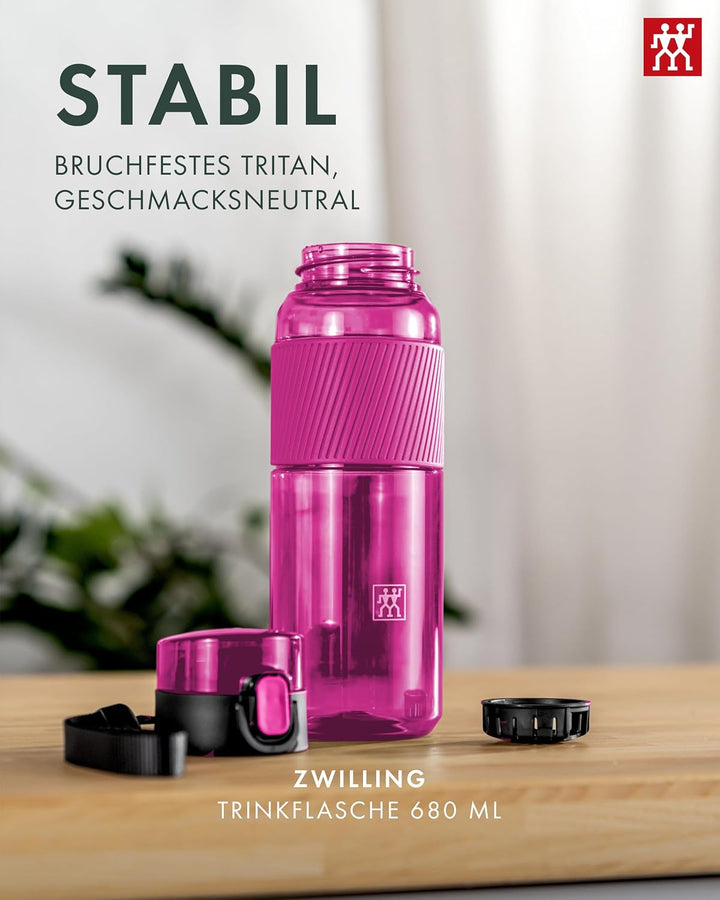 ZWILLING Trinkflasche BPA-frei, Wasserflasche für Fitness, Freizeit und Büro, Sportflasche aus Trita
