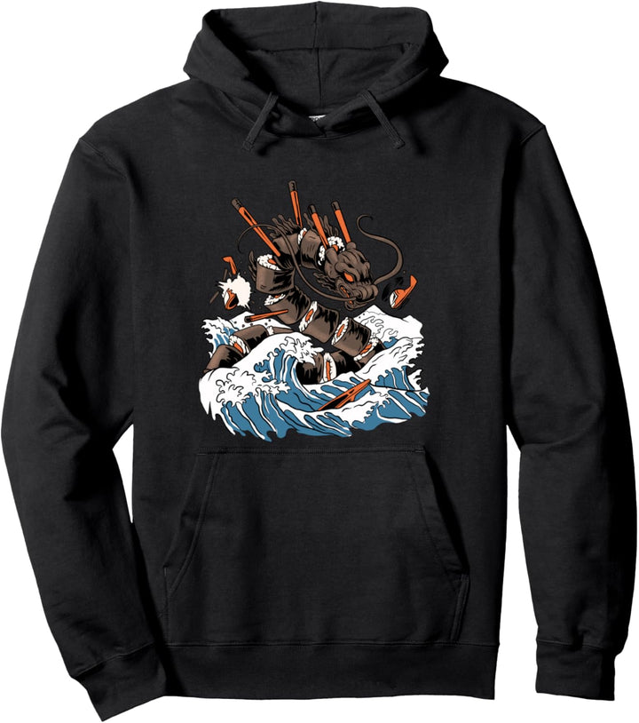 Sushi Drache Japanische Monster Fantasy Art Pullover Hoodie