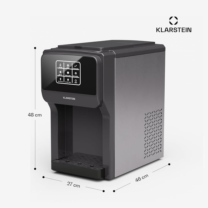 Klarstein ArcticBlend 3in1 Eiswürfelmaschine – 20 kg/24 h, Kugeleis & Crushed Ice, Wasserspender, 6-