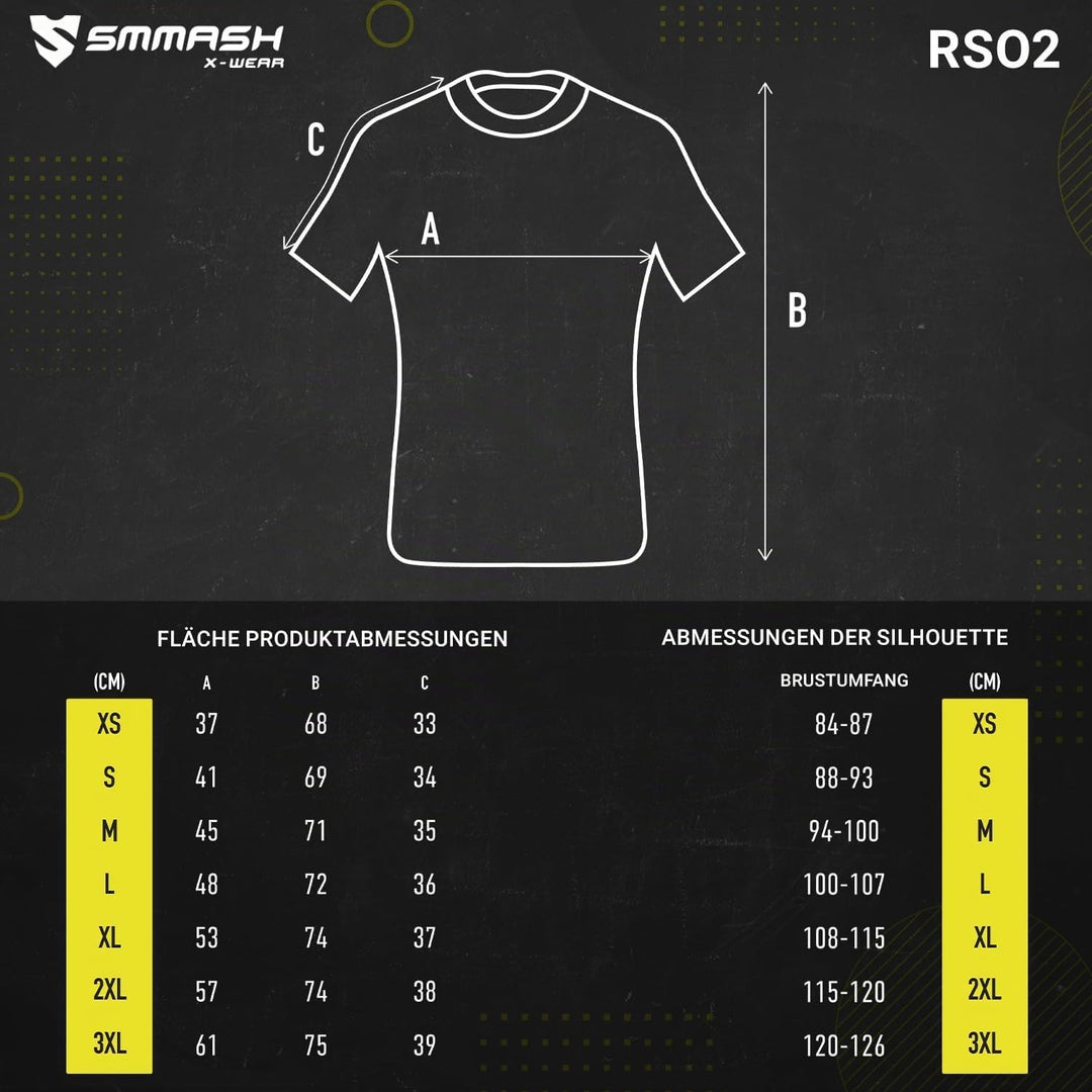 SMMASH Funktionsshirt Herren Rashguard Kurzarm Sportshirt MMA Thaibox Muay Thai Kickboxen Atmungsakt
