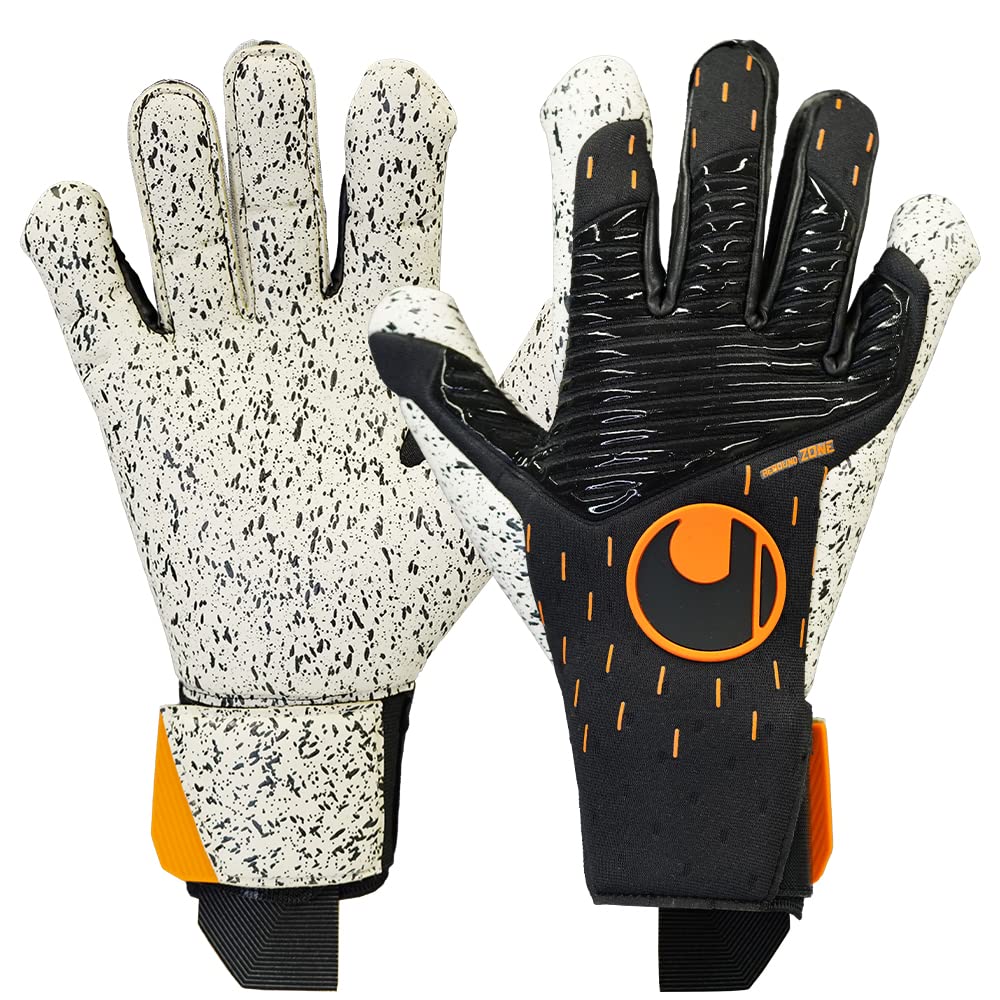 UHL Speed Contact Supergrip+ Torwarthandschuhe 42 Schwarz/Weiss/Neonorange (Multicolor), 42 Schwarz/