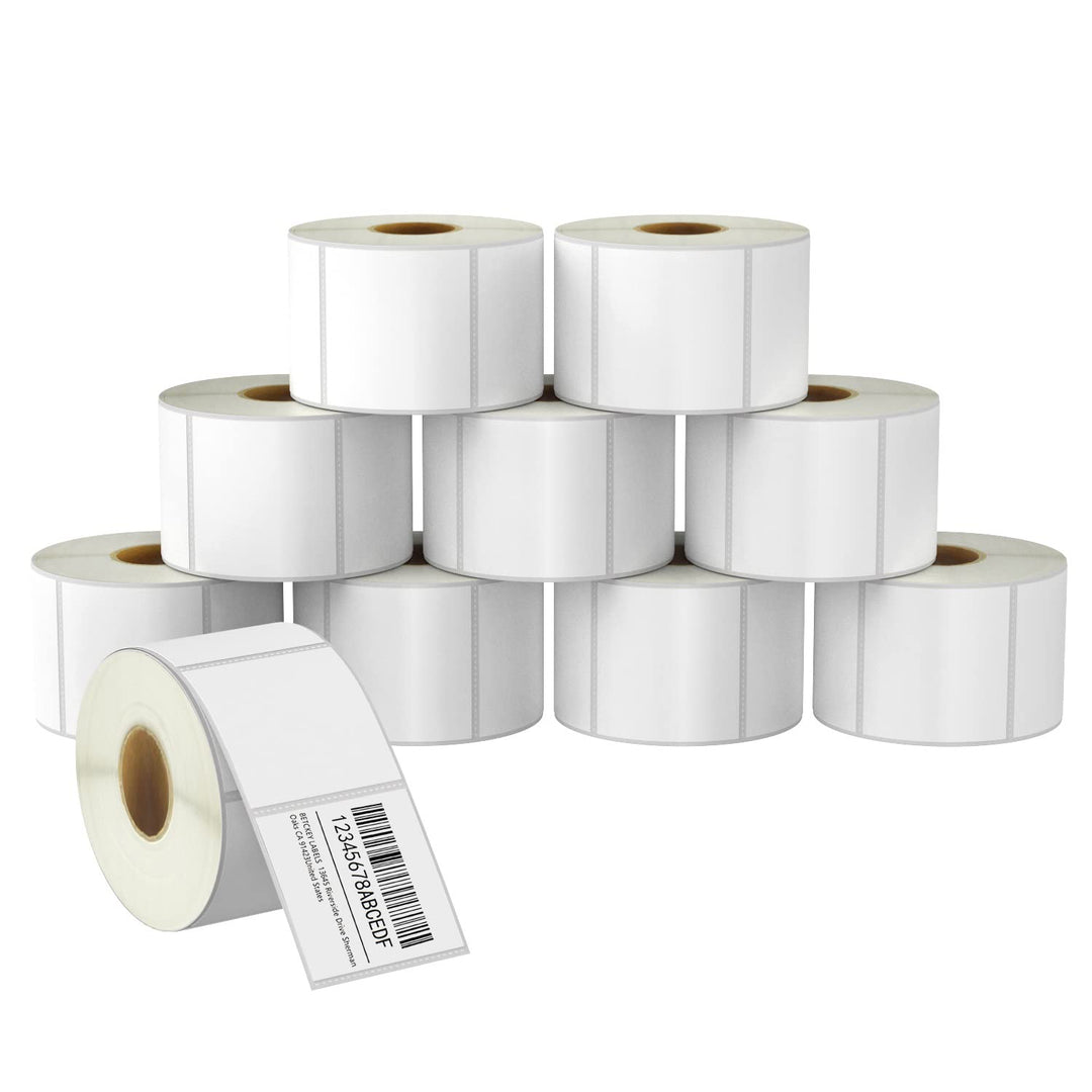 BETCKEY - 57mm x 51mm(2,25 in x 2 in) Perforierte Barcode/Adresse Thermoetiketten Kompatibel mit Zeb