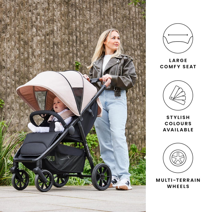 Ickle Bubba Stomp Stride Prime Kinderwagen (Mitternacht) – Geburt bis 22 kg, extra grosser Sitz, Mul