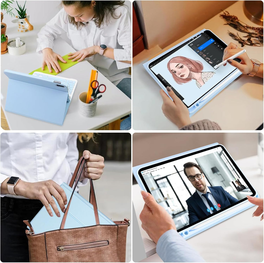 Tastatur hülle für iPad 10. Generation 2022 (10,9 Zoll), Deutschland QWERTZ Layout Drahtlose Abnehmb