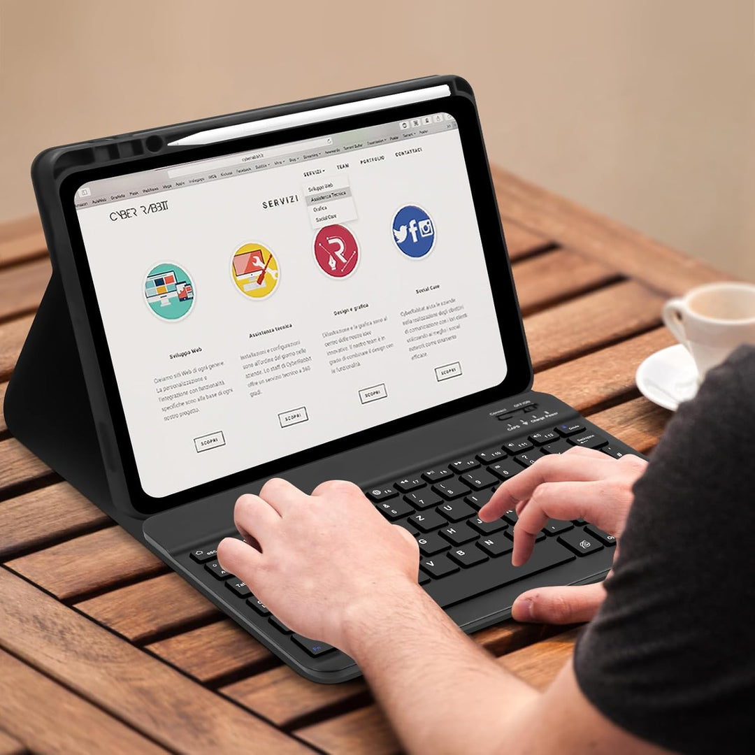 Hülle mit Tastatur für Xiaomi Pad 7/7 Pro 11.2 Zoll 2025, QWERTZ Layout Keyboard für Xiaomi Pad 7 Pr
