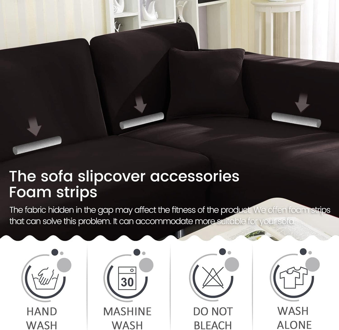 ShowyLive Sofa Überzug Couch Überzug 2er Set für Ecksofa L-Form Sofabezug 3 Sitzer+3 Sitzer, mit 2 S