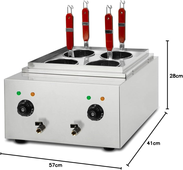 VERTES Gastro Nudelkocher Pastakocher Teigwarenkocher aus Edelstahl, Elektrisch, 2x 1700 Watt, 2 sep