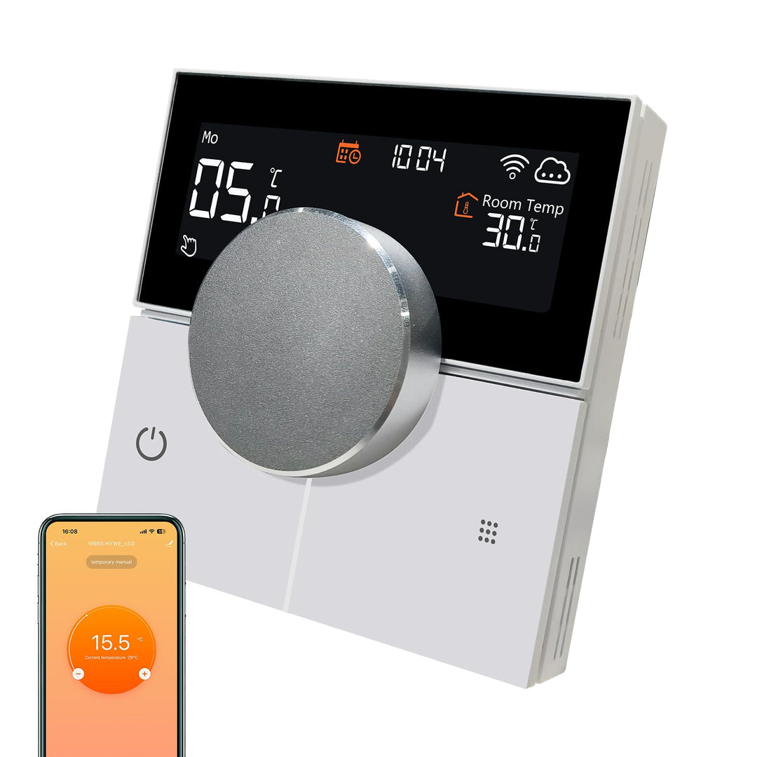 KETOTEK Smart Thermostat Für Wasser Fussbodenheizung 3A, WiFi Raumthermostat Digital LCD Programmier