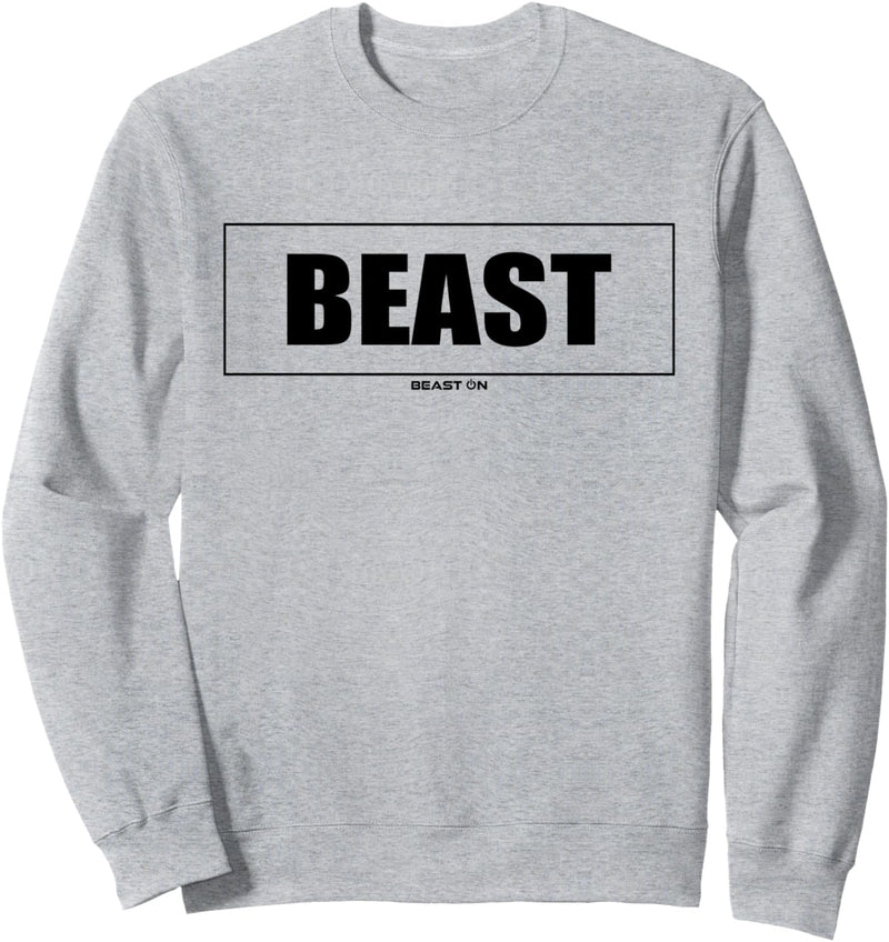 Beast ON Fitness Training Gym Motivation Sprüche weisses Sweatshirt