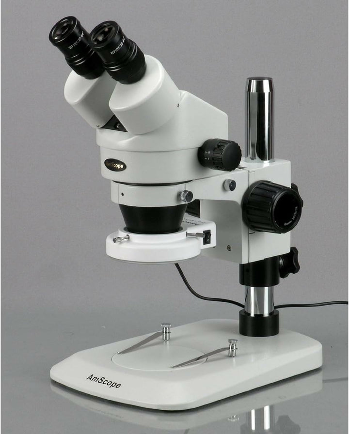 AmScope SM-1BN-64S Inspektion Sezierständer Zoom Stereomikroskop mit 64-LED-Licht, 7X-45X, Weiss