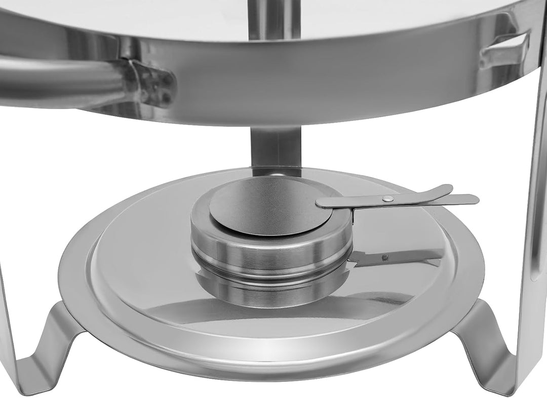 Chafing Dish Buffet Set, 5L Rund Warmhaltebehälter, Edelstahl Speisewärmer mit Lagerung der Deckel,