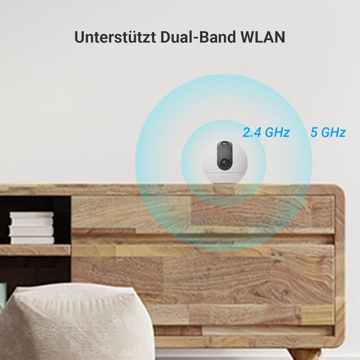 EZVIZ WLAN Überwachungskamera mit 2K+ Dual-Lens, 360° Innenkamera mit Personenerkennung und Auto-Tra