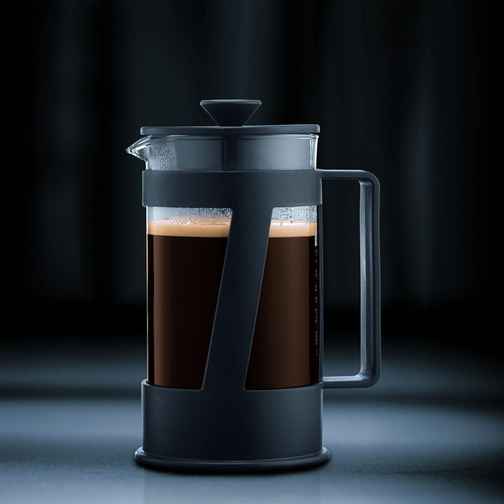 Bodum CREMA Kaffeebereiter (French Press System, Permanent Edelstahl-Filter, Sicherheits-Deckel, 1,0