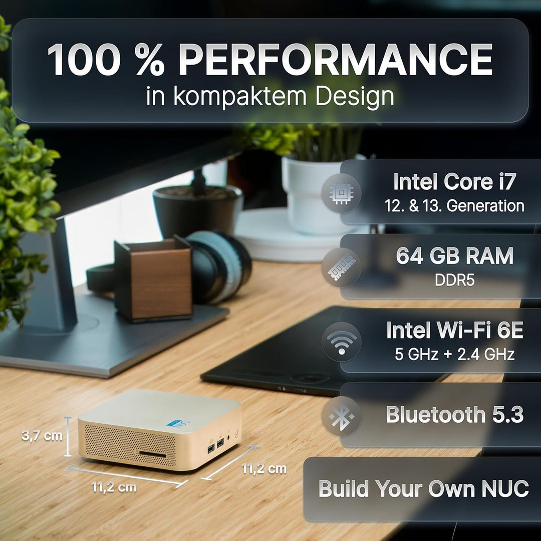 Lux Intel® Core-i5 12. Gen. • NUC12 Lux PC • 8 Kerne, bis zu 4,4GHz • Thunderbolt 4 • 16GB RAM, 512G
