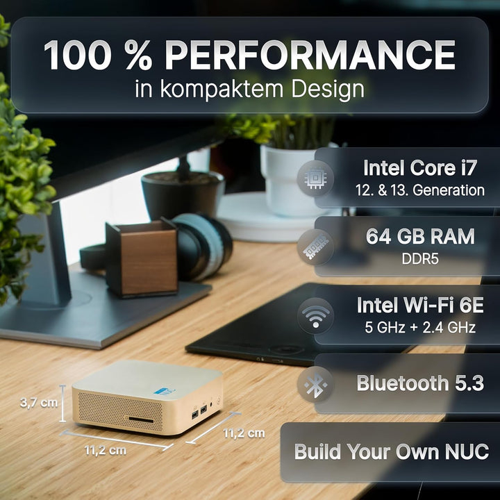 Lux Intel® Core-i5 12. Gen. • NUC12 Lux PC • 8 Kerne, bis zu 4,4GHz • Thunderbolt 4 • 16GB RAM, 512G
