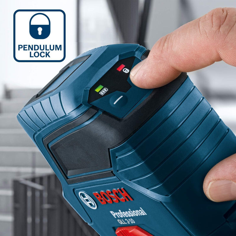 Bosch Professional Linienlaser GLL 2-10 (roter Laser, Arbeitsbereich: bis 10 m, 3x AA-Batterie, Tasc