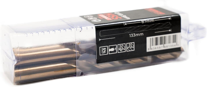 HSS Metallbohrer DIN338 M35 5% Kobalt zum Bohren in Edelstahl, Eisen und anderen Metallen Packung mi