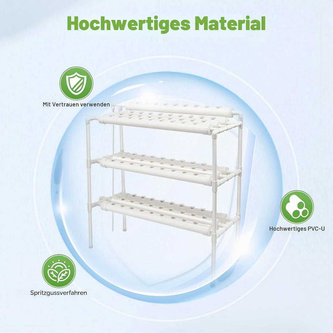 Futchoy Hydroponic Site Grow Kit 108/90 Plant Sites 3 Layer Plant Vegetable Garten Yard Terrasse, fü