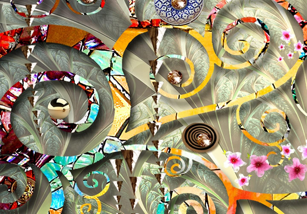 murando Acrylglasbild Gustav Klimt Baum des Lebens 150x60 cm 5 Teilig Wandbild auf Acryl Glasbilder