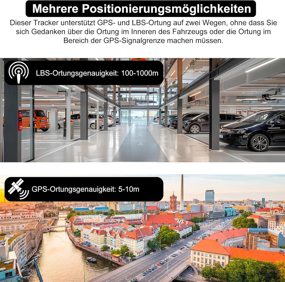 TKMARS 4G GPS Tracker Auto GPS Tracker Ohne ABO mit Kostenloser App, 20.000 Mah, bis Zu 240 Tage Akk