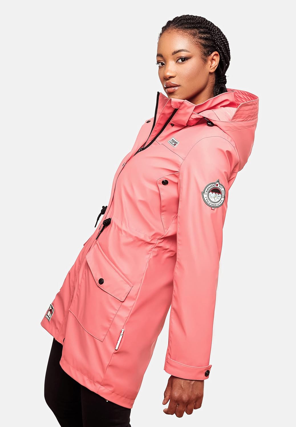 Navahoo Damen wasserdichter gefütterter Regenmantel Deike S Rose Coral, S Rose Coral
