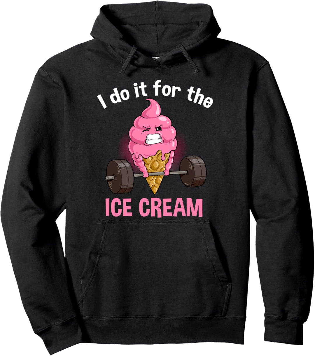 Lustiges Eiscreme-Trainings-Fitness-Muskel-Gym-Eiscreme Pullover Hoodie